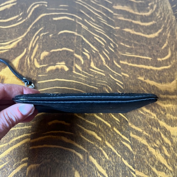 Coach Black Small Signature C Satin with Sequins Wristlet - Picture 5 of 8